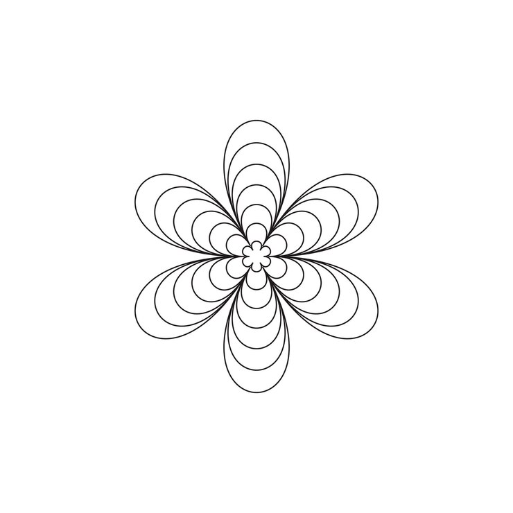 PSD geometric flower mandala