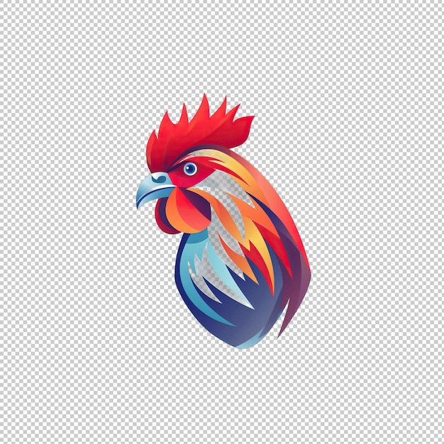 Geometric logo chicken isolated background iso