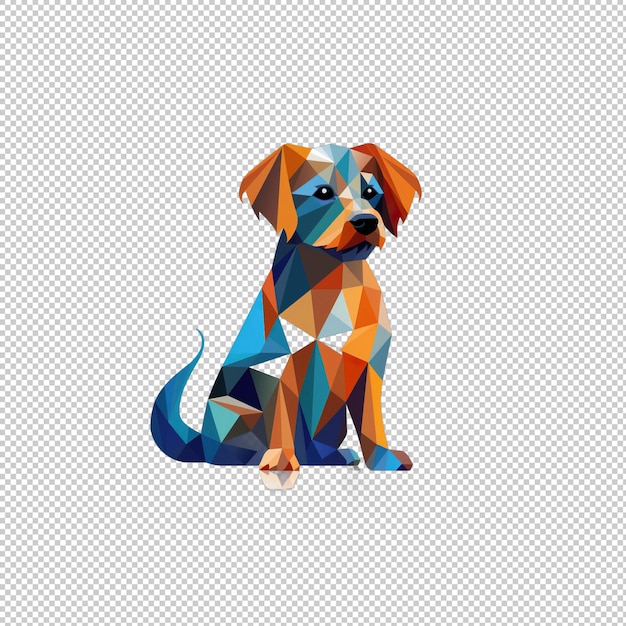 PSD geometric logo dog isolated background isolate