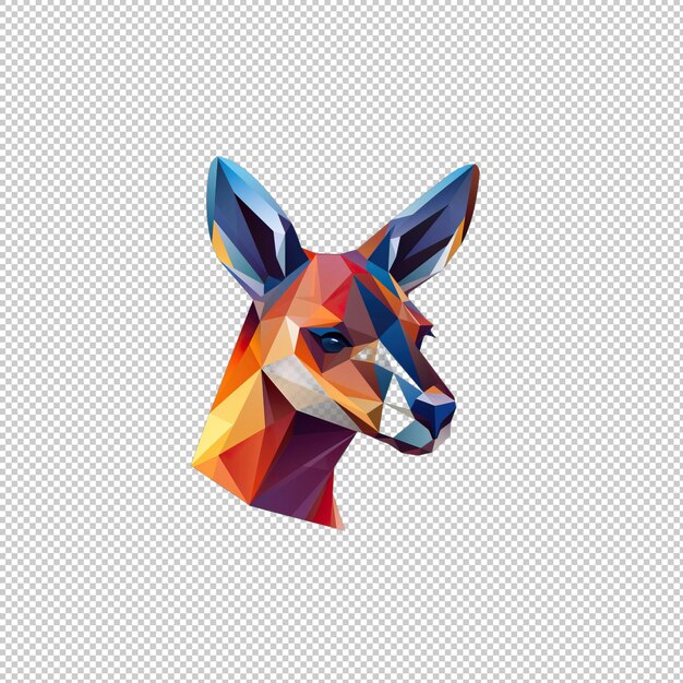 PSD geometric logo kangaroo isolated background is