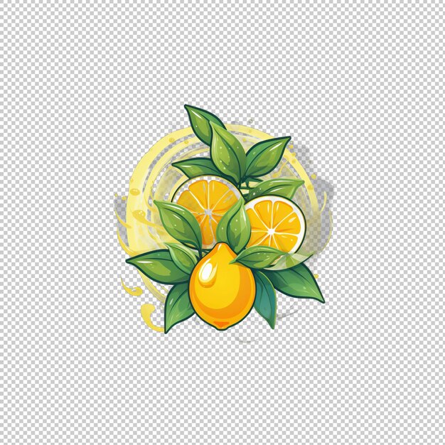 PSD geometric logo lemon water isolated background