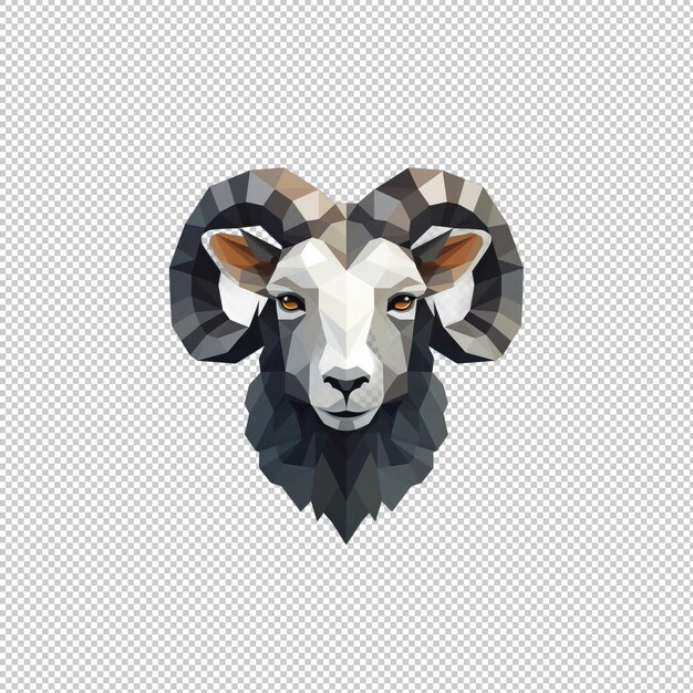 PSD geometric logo sheep isolated background isola