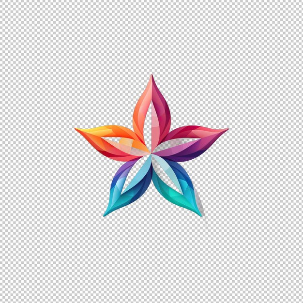 Geometric logo starfish isolated background is