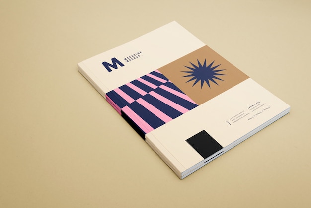 PSD geometric magazine design in simple context