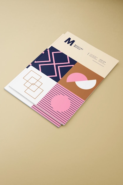 PSD geometric magazine design in simple context