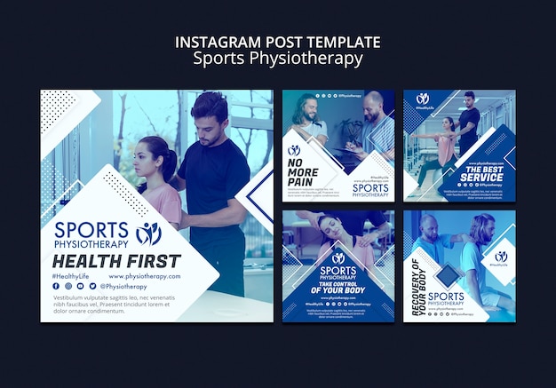 PSD post di instagram per la cura della fisioterapia geometrica