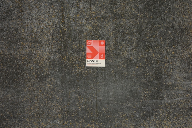織り目加工のコンクリートの壁に幾何学的なポスター