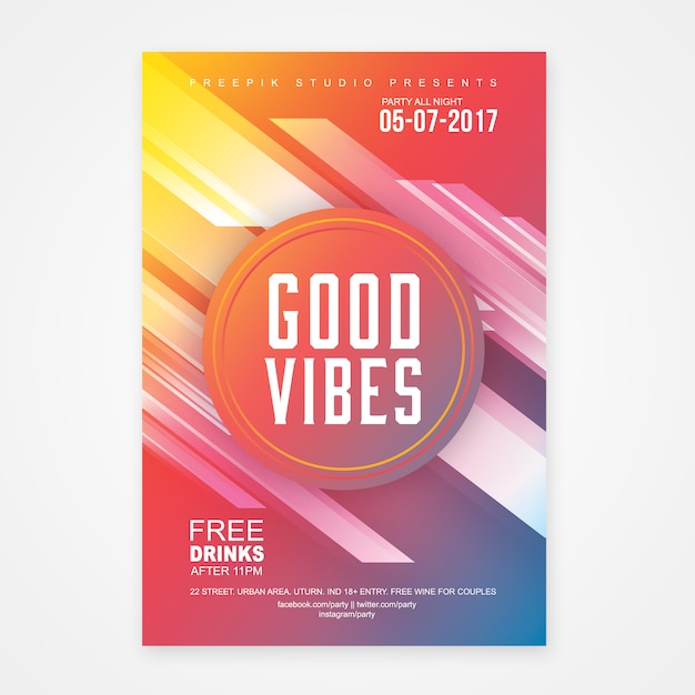 PSD geometric poster template
