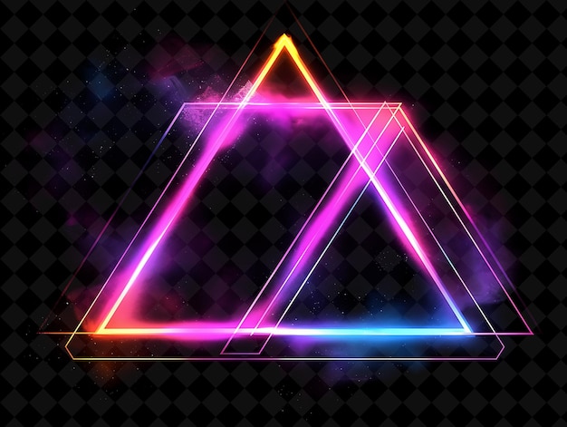 PSD geometric prism arcane frame with intersecting geometric sha neon color frame y2k art collection