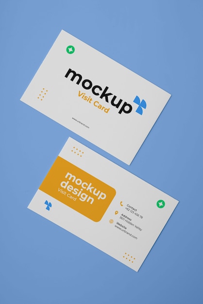 PSD geometric shapes business card top view