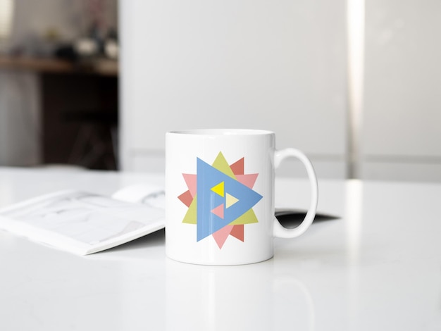 PSD geometric shapes modern mug design