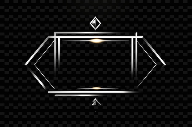 Geometric Silver Frame With Angular Border Highlighted With PNG Luxurious Background Design