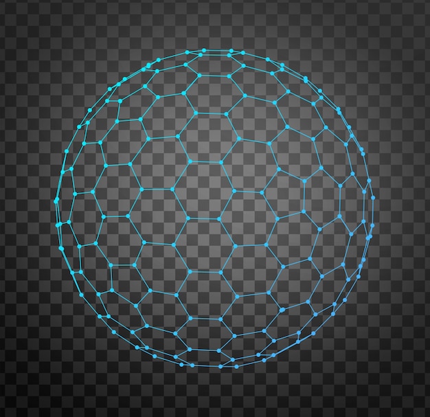 Geometric sphere on a transparent background