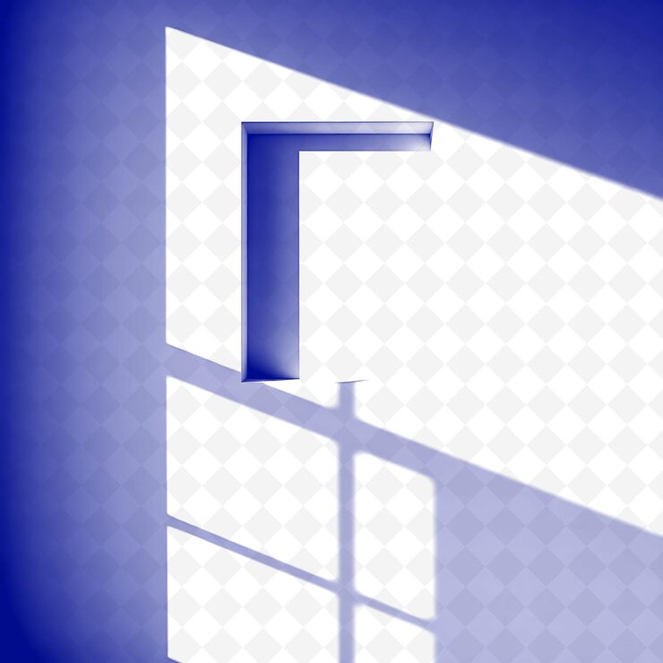 PSD geometric window frame shadow projecting angular structured patterns sharp precise edges