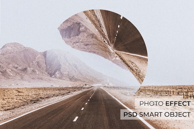 PSD effetto fotografico di riflessione geometrica