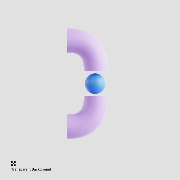 Geometrische 3D illustratie van rechter ronde beugel