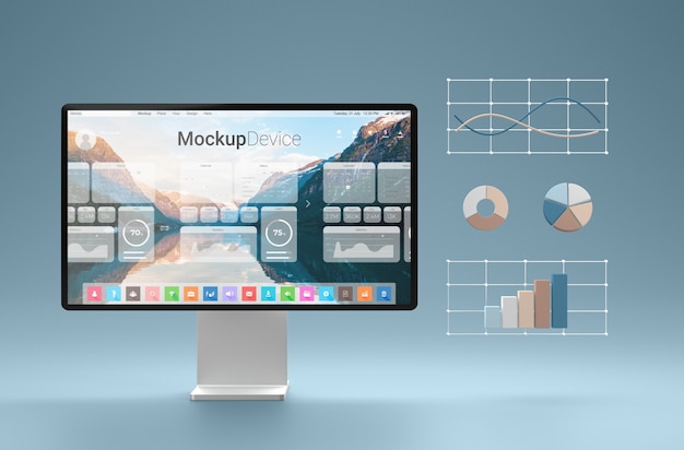 Geometrisk rendering af enheder, mockup