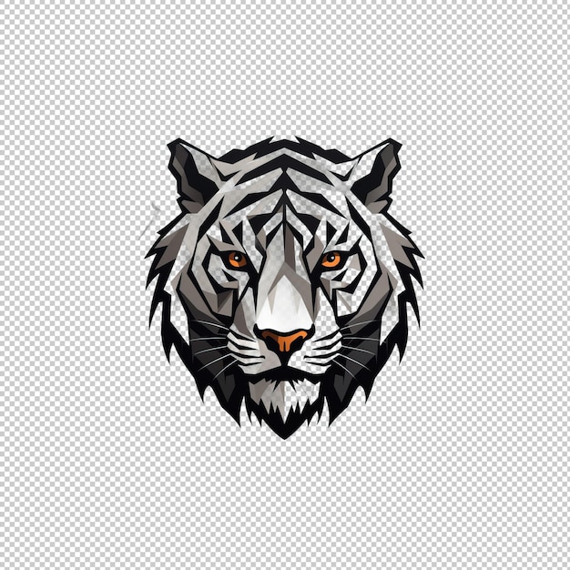 PSD geometryczne logo tygrys izolowany izola tła