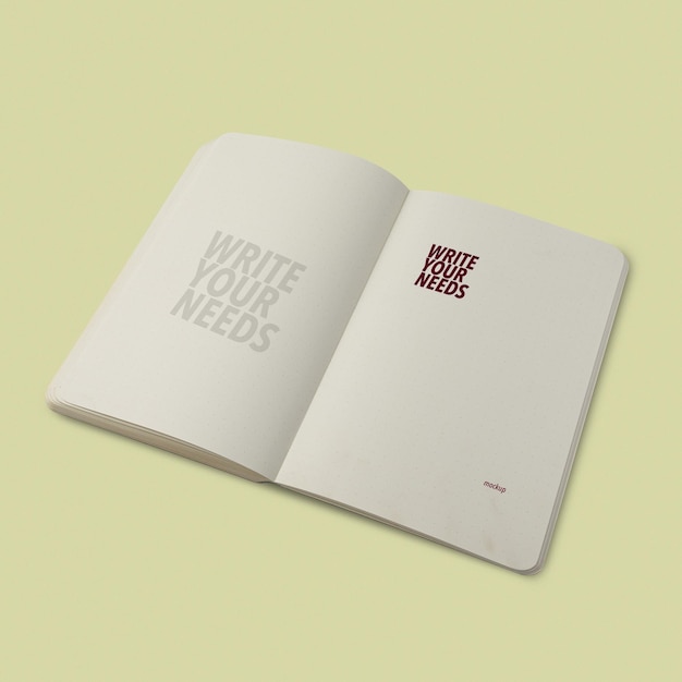 PSD geopend notebook mockup psd-bestand