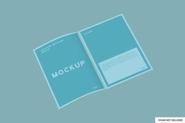 Geopende brochure mockup hoge hoekweergave