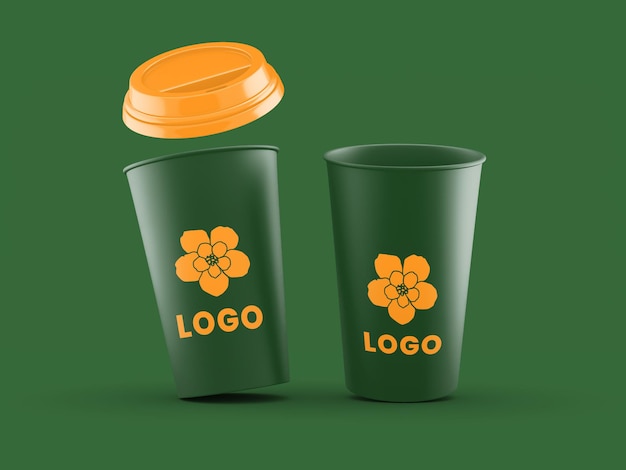 geopende koffie plastic beker mockup sjabloon