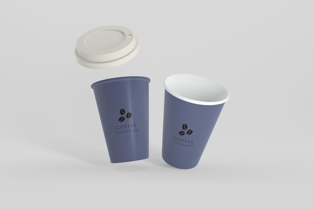 Geopende koffiekop mockup