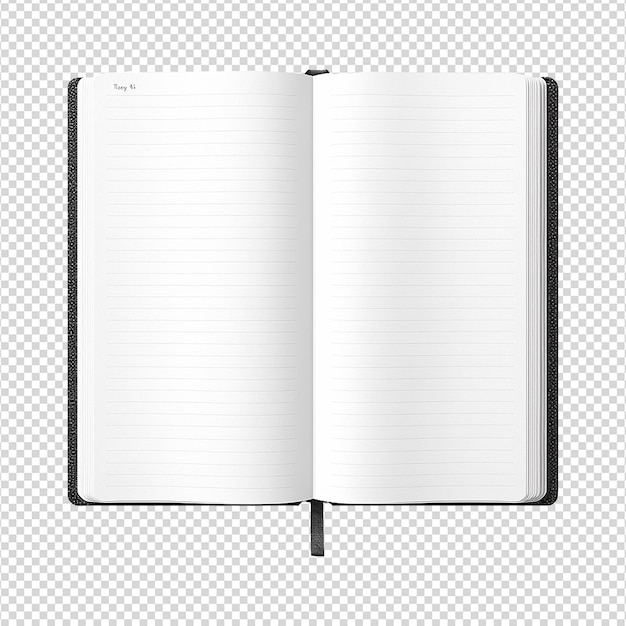 PSD geopende notebook geïsoleerd op transparante achtergrond png