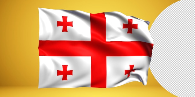 Грузия развевающийся флаг реалистичный изолированный на прозрачном png