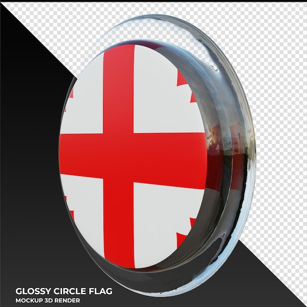 PSD georgia0002 реалистичный 3d текстурированный глянцевый флаг круга
