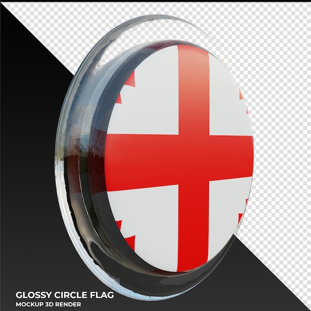 PSD georgia0003 bandiera del cerchio lucido testurizzato 3d realistico