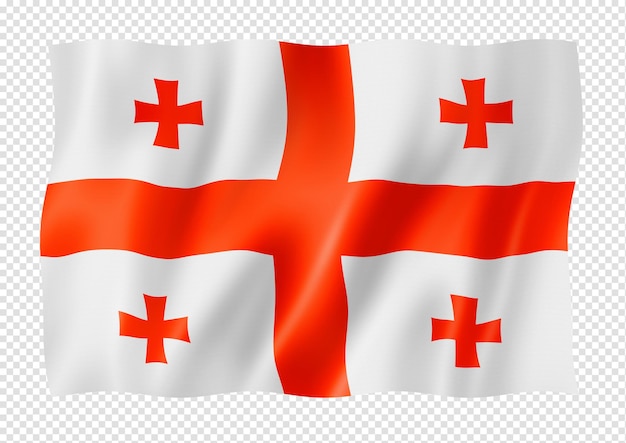 PSD georgian flag isolated on white