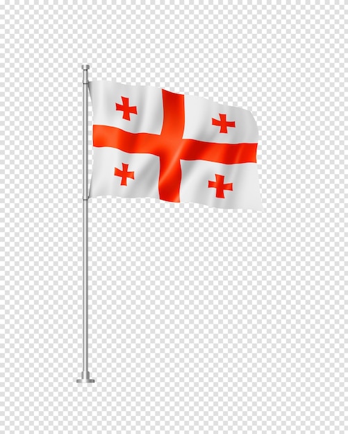 Грузинский флаг изолирован на белом