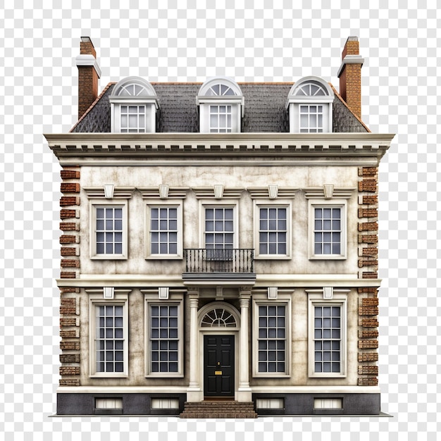 Georgian House isolated on transparent background