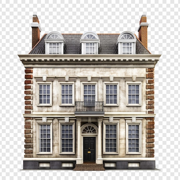 PSD georgian house isolated on transparent background