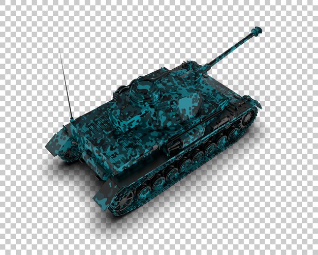 PSD gepantserd tank gebouw geïsoleerd op de achtergrond 3d rendering illustratie