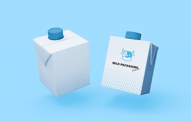 Gepasteuriseerde melkbox 3d render mockup