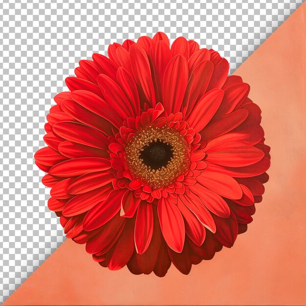 PSD gerbera in full bloom with transparent background detail