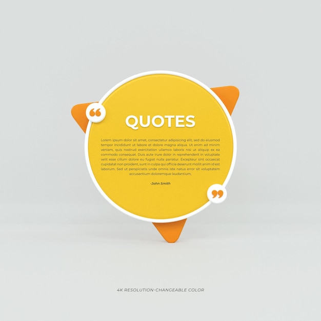 Gerçekçi minimal metin bilgi design kutusu banner'ı 3D render alıntı çerçeveleri kutusu boş şablonlar Design