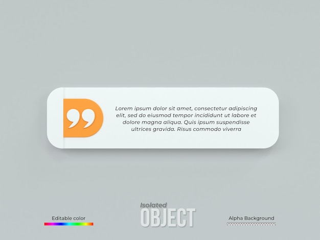 Gerçekçi minimal metin bilgi design kutusu banner'ı 3D render alıntı çerçeveleri kutusu boş şablonlar Design