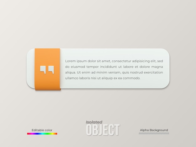 Gerçekçi minimal metin bilgi design kutusu banner'ı 3D render alıntı çerçeveleri kutusu boş şablonlar Design
