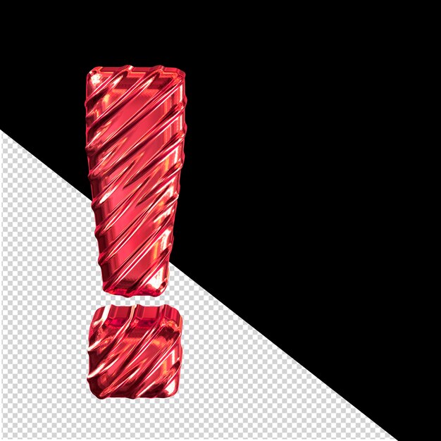 PSD geribbeld rood 3d-symbool