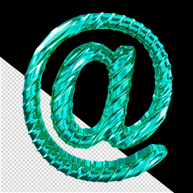 Geribbeld turquoise 3d-symbool