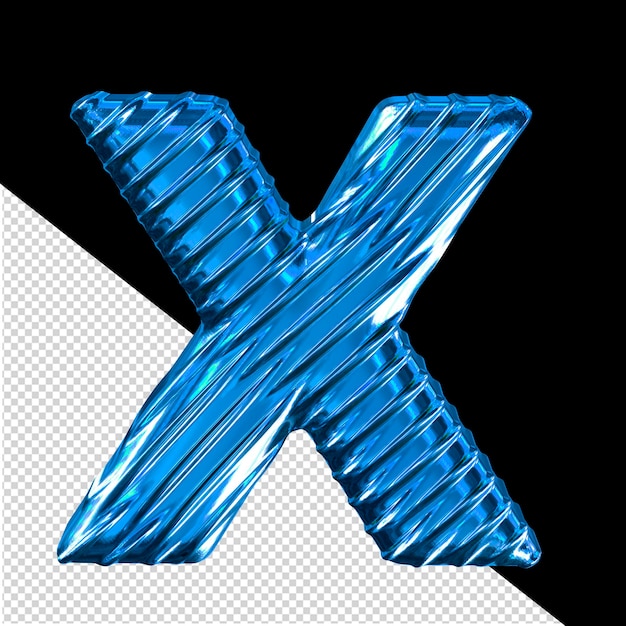 PSD geribbelde blauwe 3d-symbool letter x