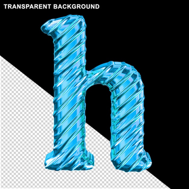 Geribbelde blauwe letter h