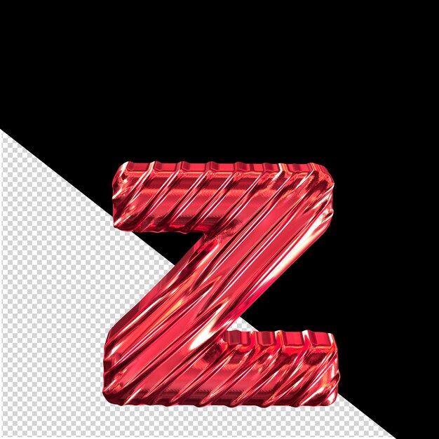 PSD geribbelde rode 3d symbool letter z