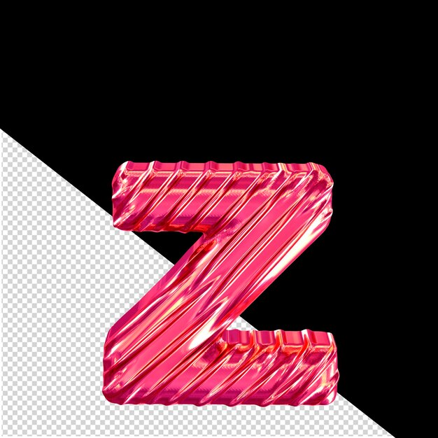 PSD geribbelde roze 3d symbool letter z