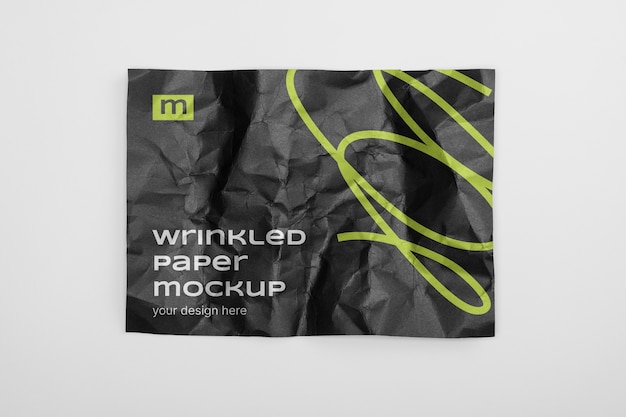 Gerimpeld papier mock-up ontwerp