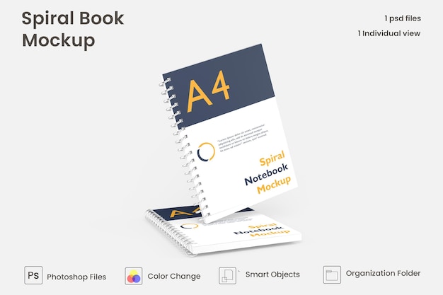 Geringd notebook mockup sjabloon gratis psd