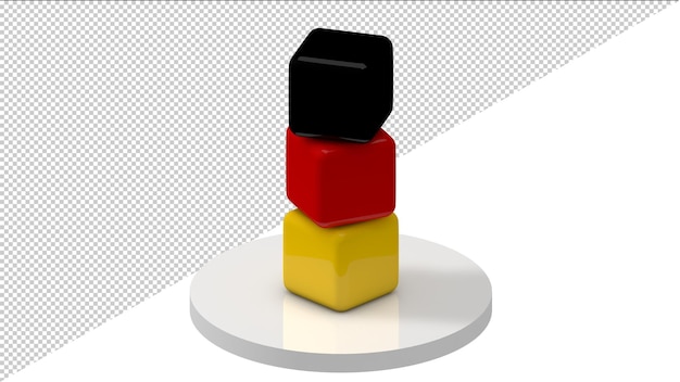 German flag in the form of 3d cubes