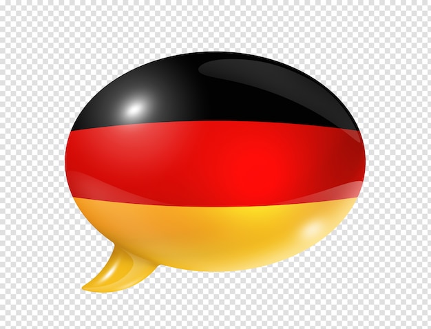 PSD german flag speech bubble